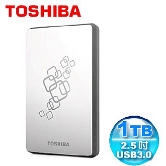 Toshiba 愛線碟 1TB USB3.0 2.5吋行動硬碟-搖滾白