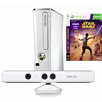 限量白Xbox 360 4G Kinect + 星際大戰光劍組(光劍任選+黑武士 鑰匙圈)