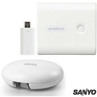 三洋高容量5000mAh雙USB行動電源+蛋型USB充電器組