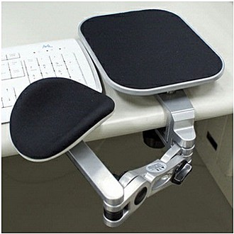 得力助手鋁合金(銀手臂)支撐架附鼠墊-三代版