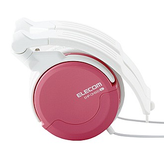 【ELECOM】OH500頭戴式可折疊耳機（粉/白)