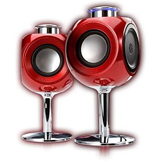 KINYO USB電源 兩件式音箱(US-989-R)紅色