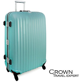 CROWN 皇冠TRAVEL EXPERT超輕量鋁框27吋PC霧面360度四輪行李箱(淺藍)