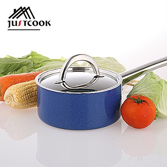 【Justcook】炫彩系列-單把湯鍋16cm(藍)