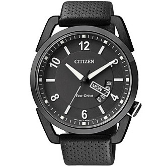 CITIZEN Eco-Drive 北歐風格光動能腕錶-IP黑錶框/42mm