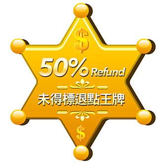 ★哇拍王牌★未得標退還50%下標哇幣