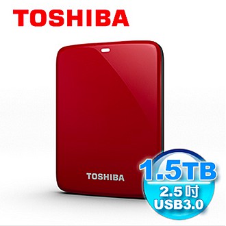 TOSHIBA Canvio Connect 1.5TB USB3.0 2.5吋行動硬碟(紅)