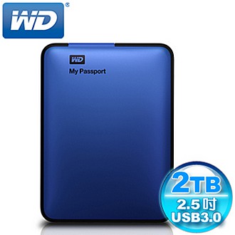 WD My Passport 2TB USB3.0 2.5吋行動硬碟-藍
