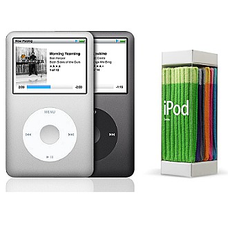 iPod classic(白色)+ APPLE六色襪套繽紛組合