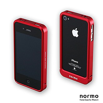 【normo】iPhone4 鋁合金保護框-霧紅(噴砂特仕版)