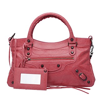 ★女王專屬情人禮★Balenciaga 巴黎世家 FIRST小釦時尚名媛機車包(蜜桃粉)