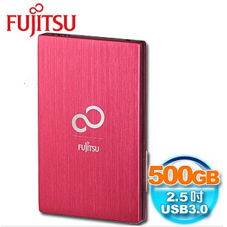 Fujitsu Ultra Slim纖薄500GB USB3.0 2.5吋髮絲行動硬碟-璀璨紅