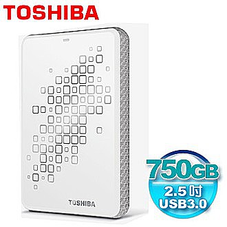 Toshiba V5愛線碟 750GB USB3.0 2.5吋行動硬碟-星動白