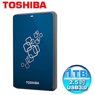Toshiba Canvio 愛線碟 1TB USB3.0 2.5吋行動硬碟-搖滾藍